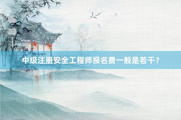 中级注册安全工程师报名费一般是若干？