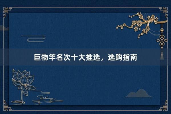 巨物竿名次十大推选，选购指南